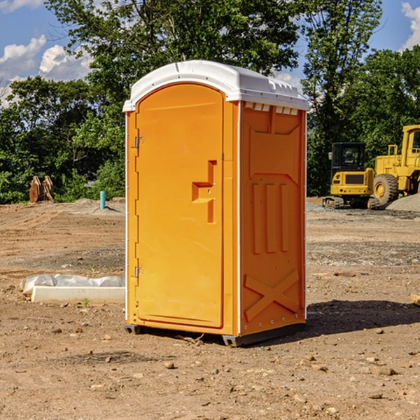 how often are the portable restrooms cleaned and serviced during a rental period in Breesport NY